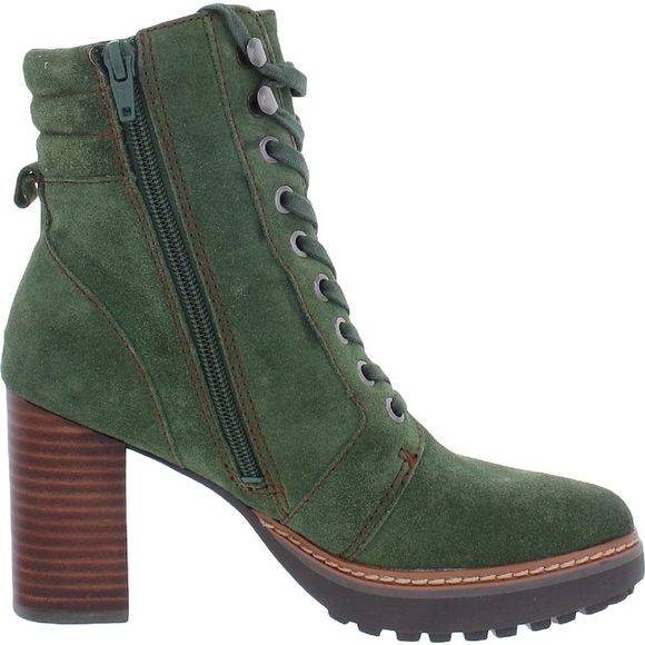 Naturalizer Womens Callie 2 Green Suede Pump Combat Lace-Up Heels Shoes NWT - Picture 2 of 3
